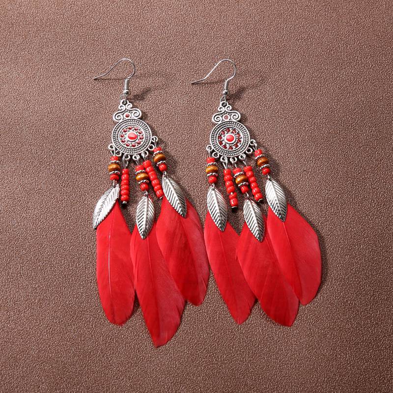Women's Feather Tassel For Niche Personality Bohemian Earrings