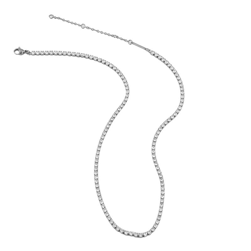 Micro Inlaid Zircon Titanium Steel No Fading Necklaces