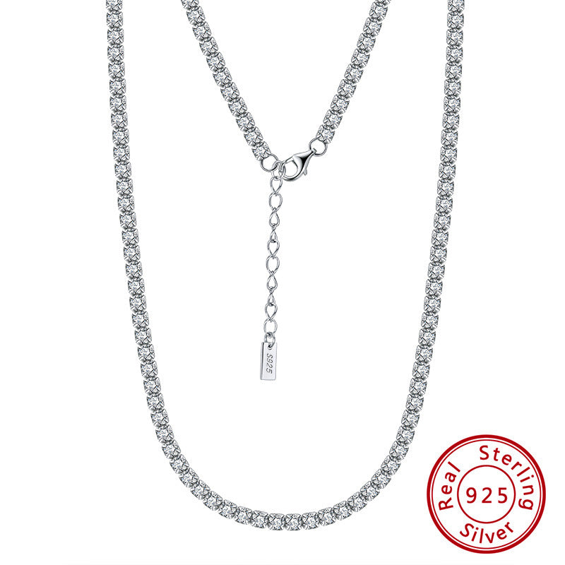 Sier Choker Cuban Link Chain Car Necklaces