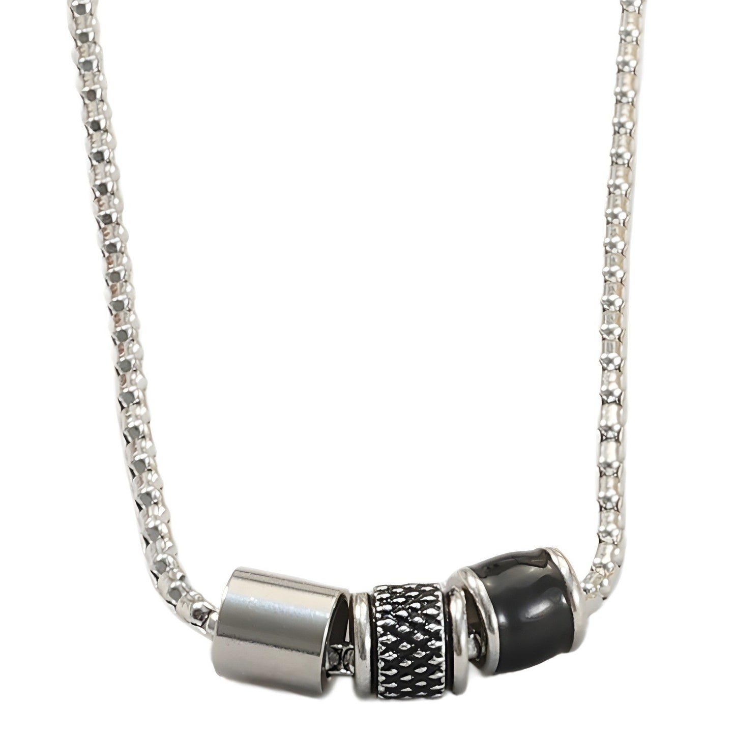 Men's Titanium Steel No Fading Trendy High-grade Beads Small Waist Necklaces