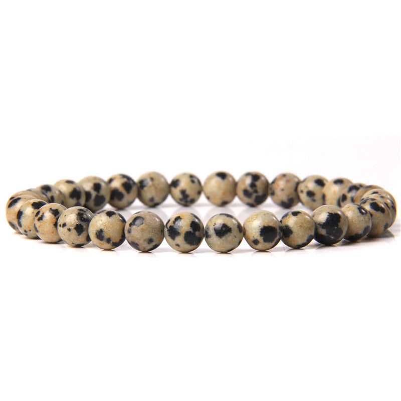 Women's & Men's Single Circle Beaded Natural Agate Stone Bracelets