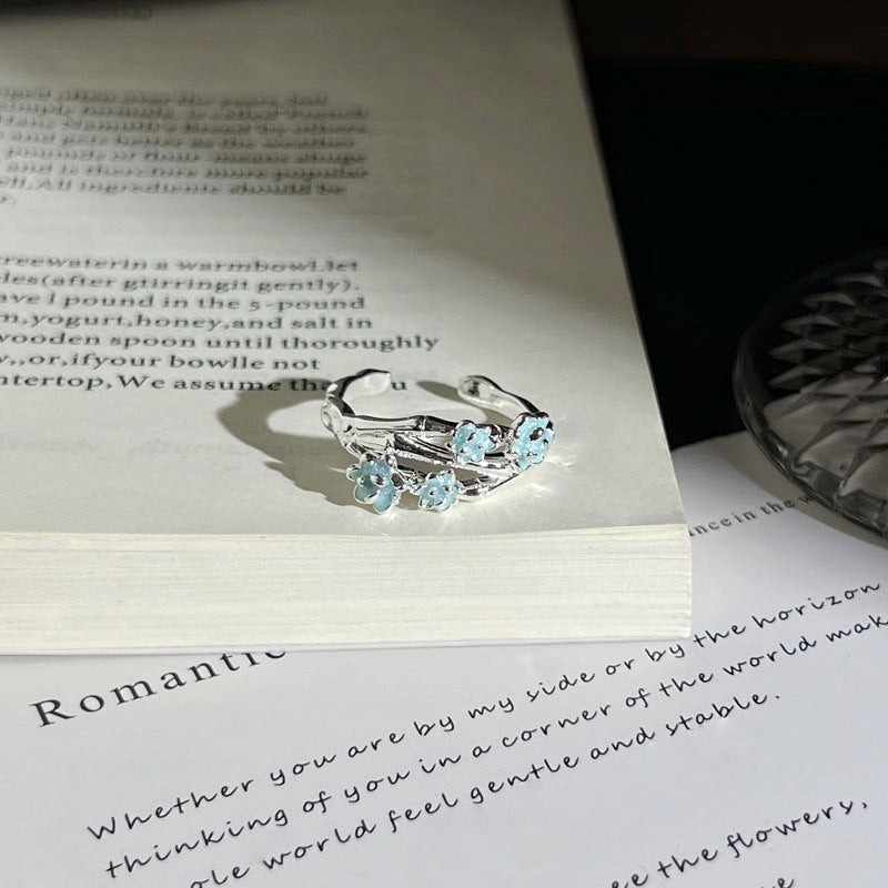 Flower Light Luxury Temperament Female Niche Summer Unique Design Sense Ring