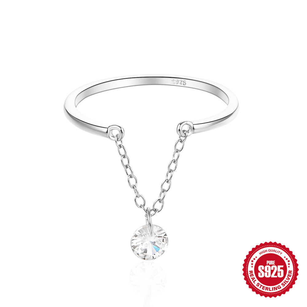 Chain Opening Adjustable Single Diamond Index Finger Stylish Rings