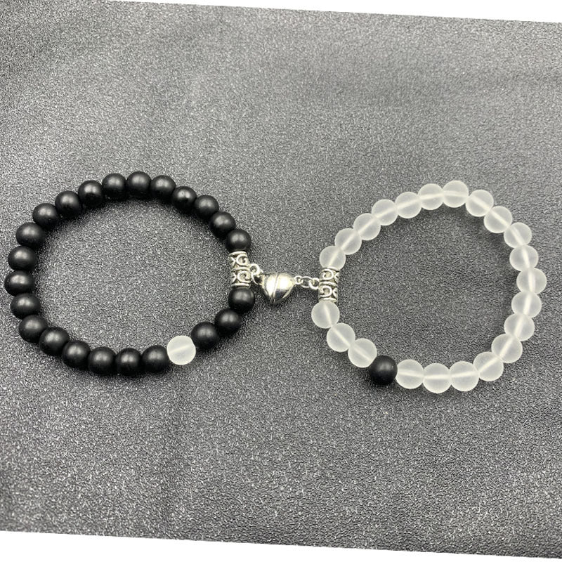 Women's Weathering Agate Magnet Suction Couples Beaded Bracelets