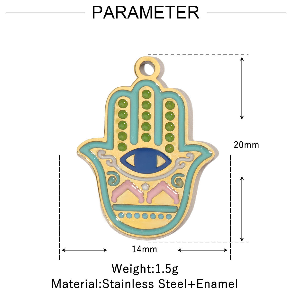 Palm Colorful Oil Titanium Steel Female Pendants