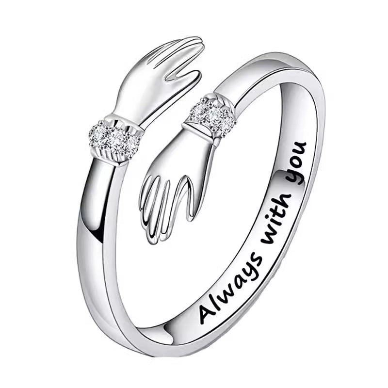 Hug Female Creative Love Opening Adjustable Warm Rings