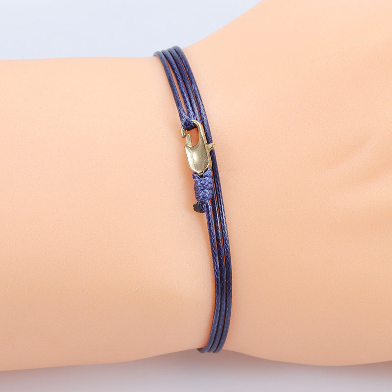 Men's Simple Carrying Strap Wax Line Fashion Bracelets