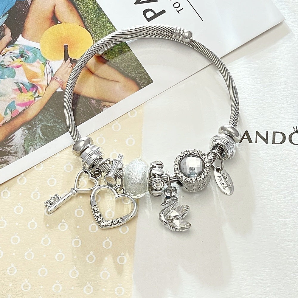 Pan Duo Swan Pull Cute Cartoon Bracelets
