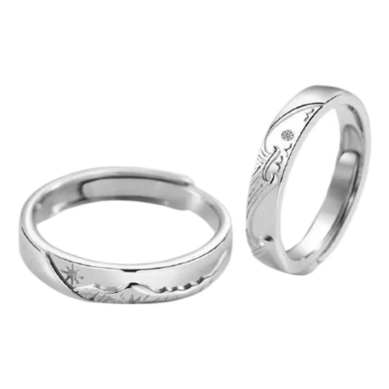 Men's Couple Pair Of Female Simple Niche Rings