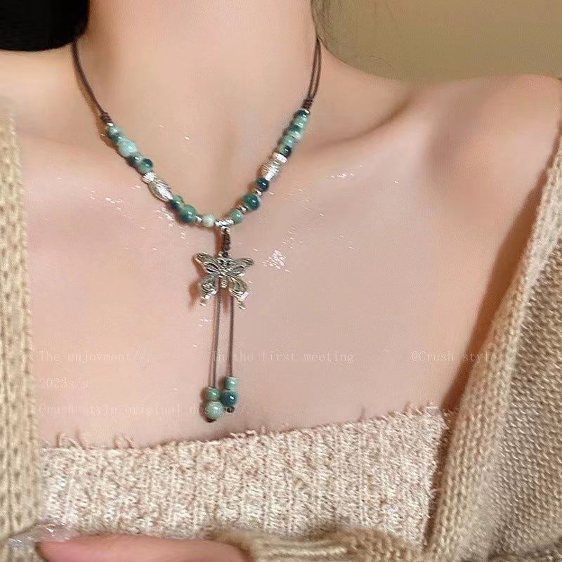 Women's Style Butterfly National Fashion Simple Retro Beaded Necklaces