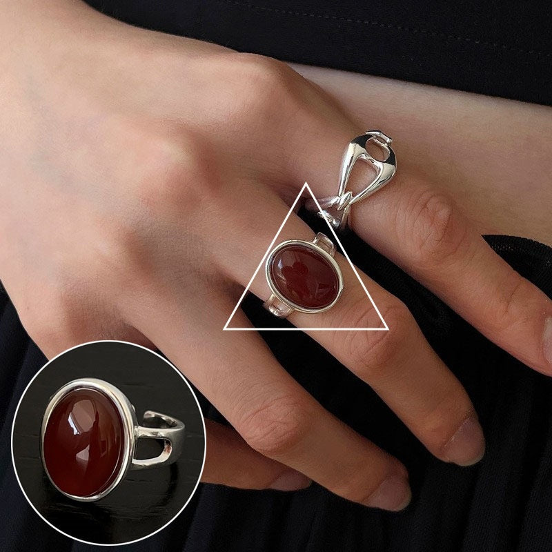 Butterfly Female Twin Elegant Personality Sier Rings
