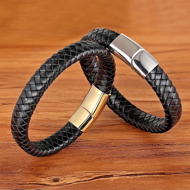High Quality Stainless Steel Leather Authentic Bracelets