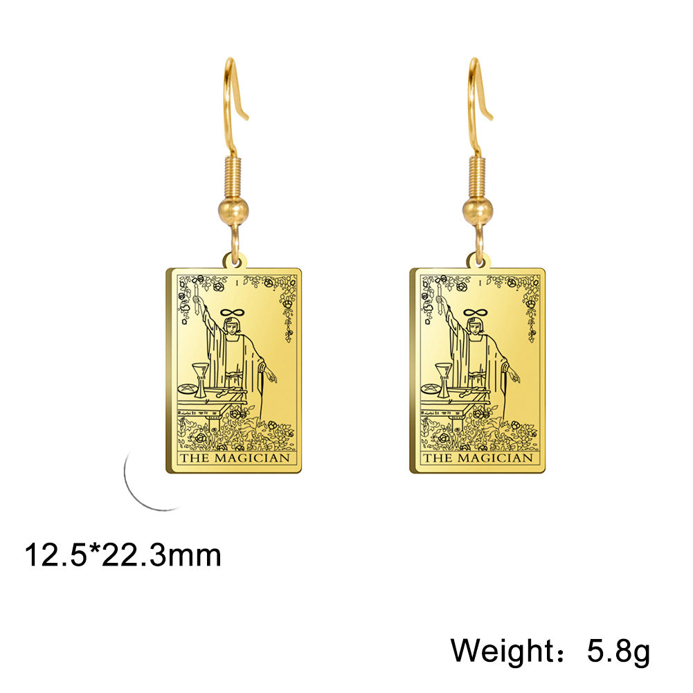 Classic Retro Tarot Series Personality Fashion Earrings