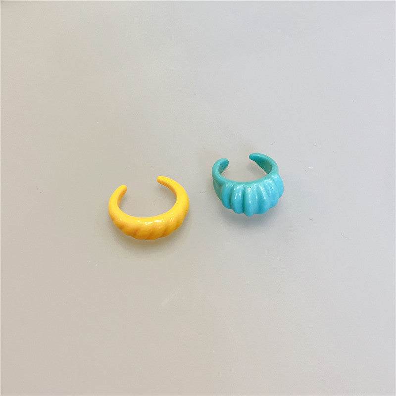 Retro Square Acrylic Geometric Resin Cold Wind Rings