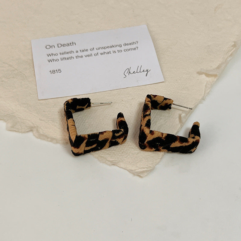 Retro Circle Zebra Print Leopard Elegant Earrings
