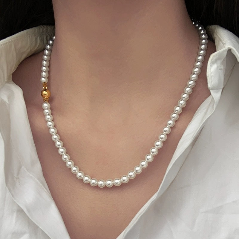 Women's Pearl Sweater Chain High-grade Long Versatile Stacked Necklaces