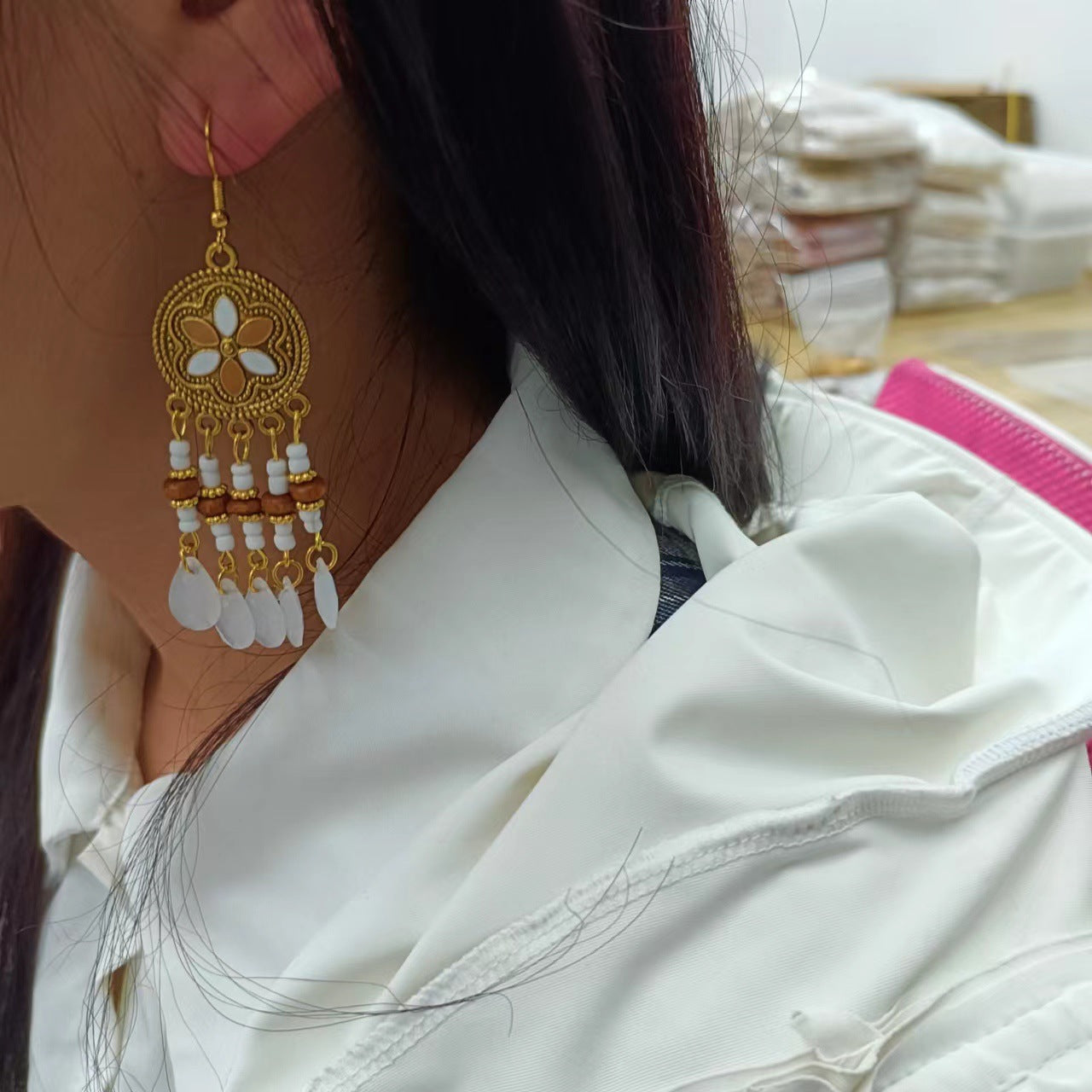 Color Bohemian Water Drop Your Daisy Earrings