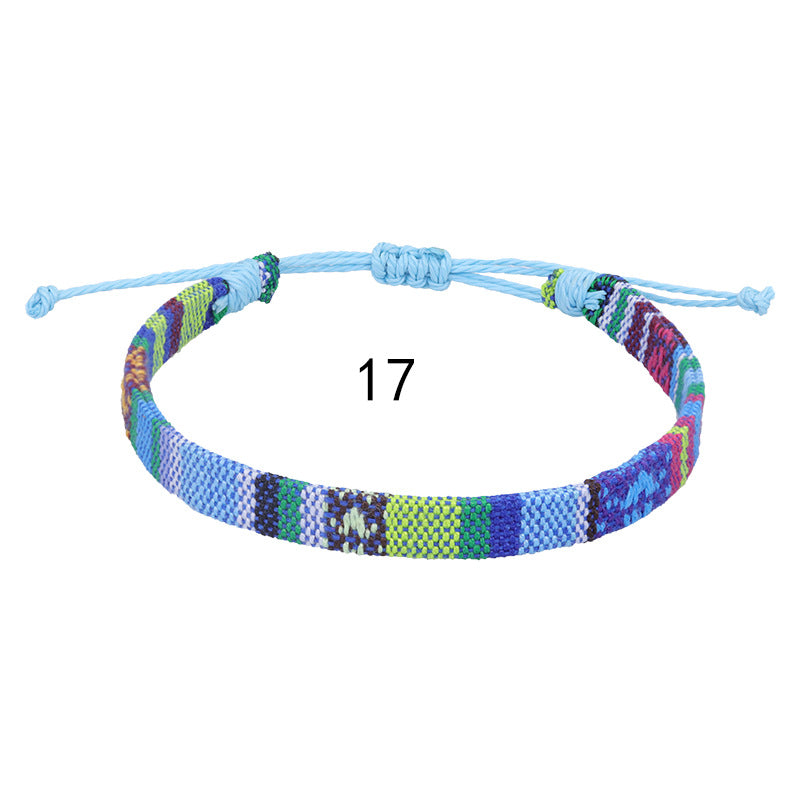 Style Cotton Linen Woven Fabric Carrying Bracelets