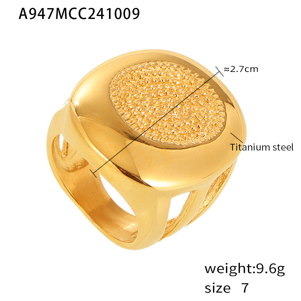 Wheel Fashion Palm Print Titanium Steel Rings