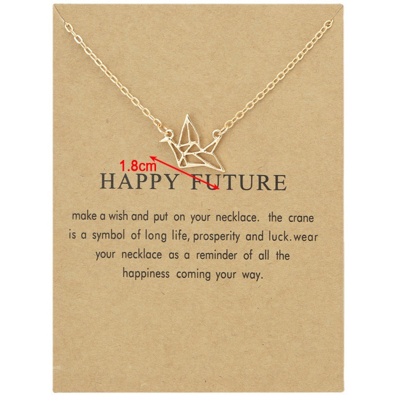 Double Arrow Paper Crane Direction Of Life Necklaces