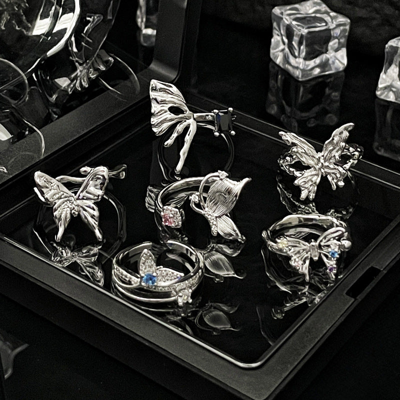 Three-dimensional Shaped Butterfly Opening Female Cold Rings