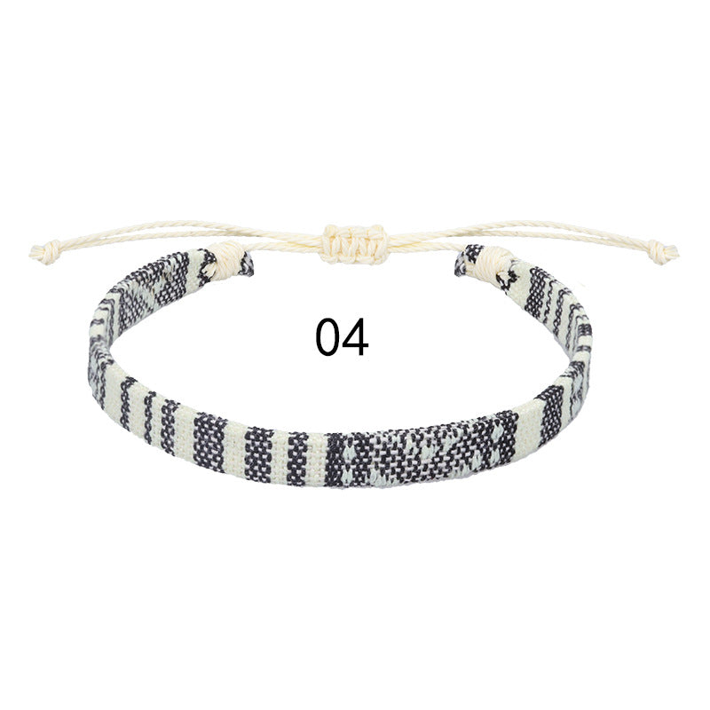 Style Cotton Linen Woven Fabric Carrying Bracelets
