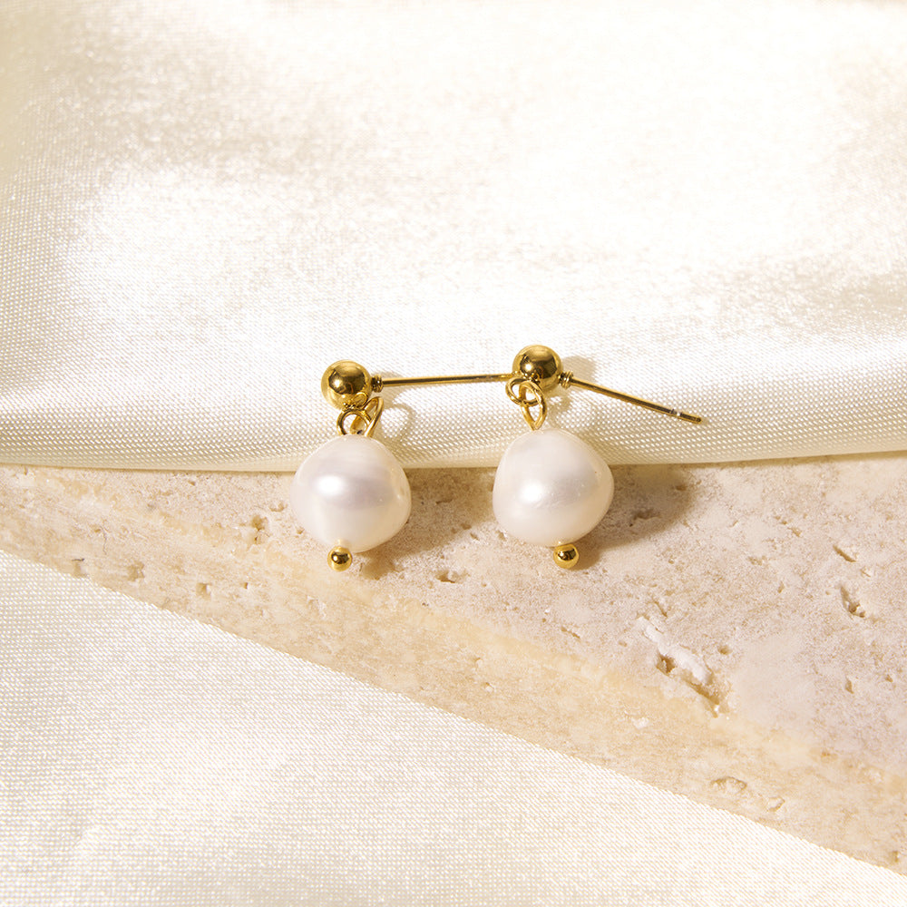 French Natural Pearl Light Luxury High-grade Earrings