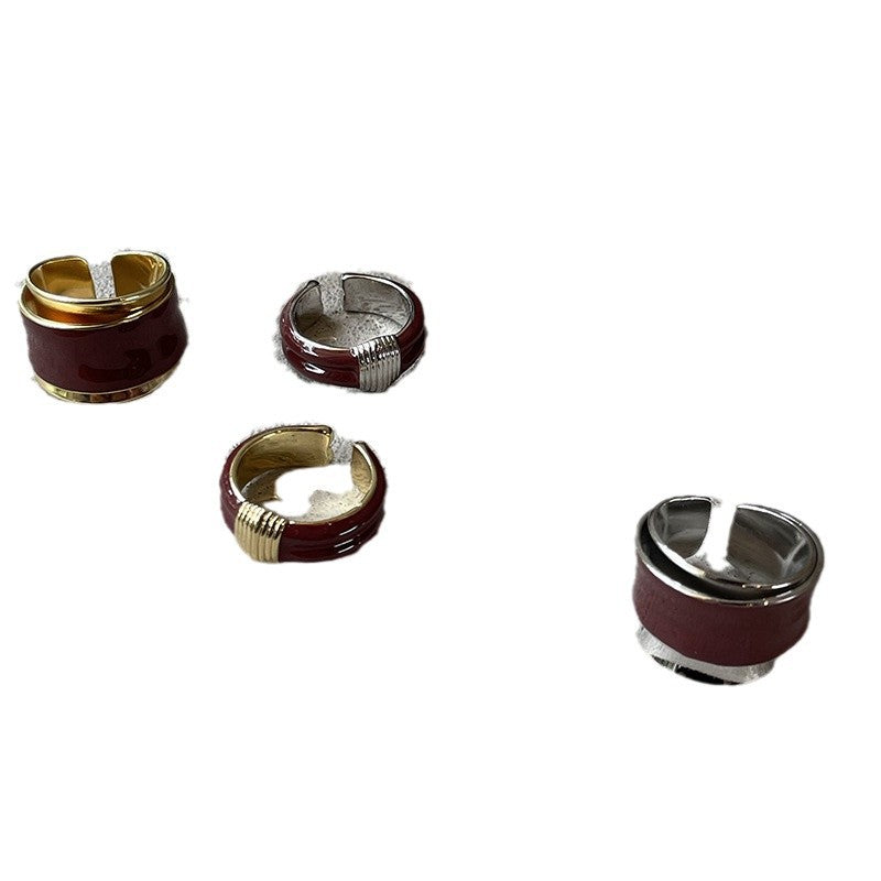 Design Chocolate Enamel Glaze Open French High Rings