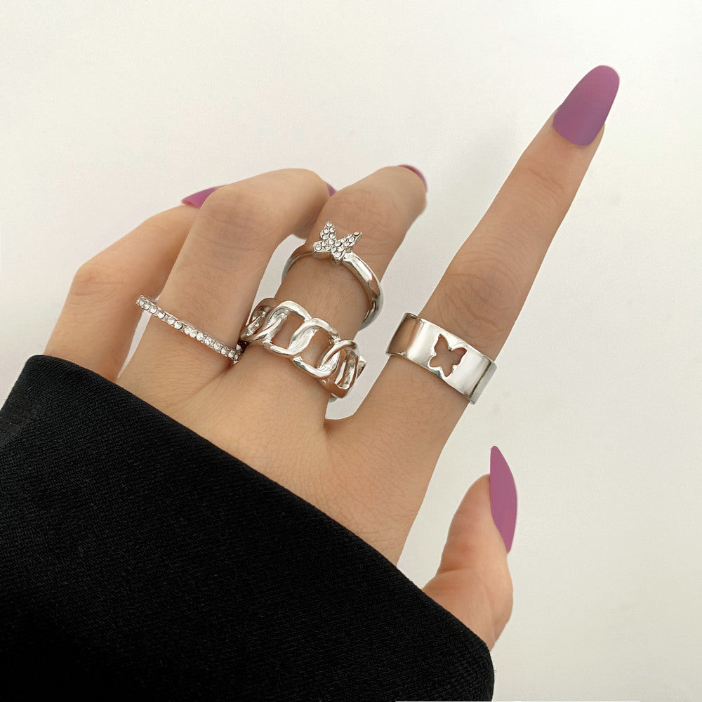 Women's Retro Golden Personality Independent Packaging Butterfly Rings