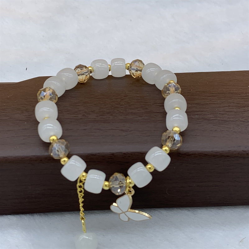 Summer Crystal Glass Butterfly String Beads Bracelets