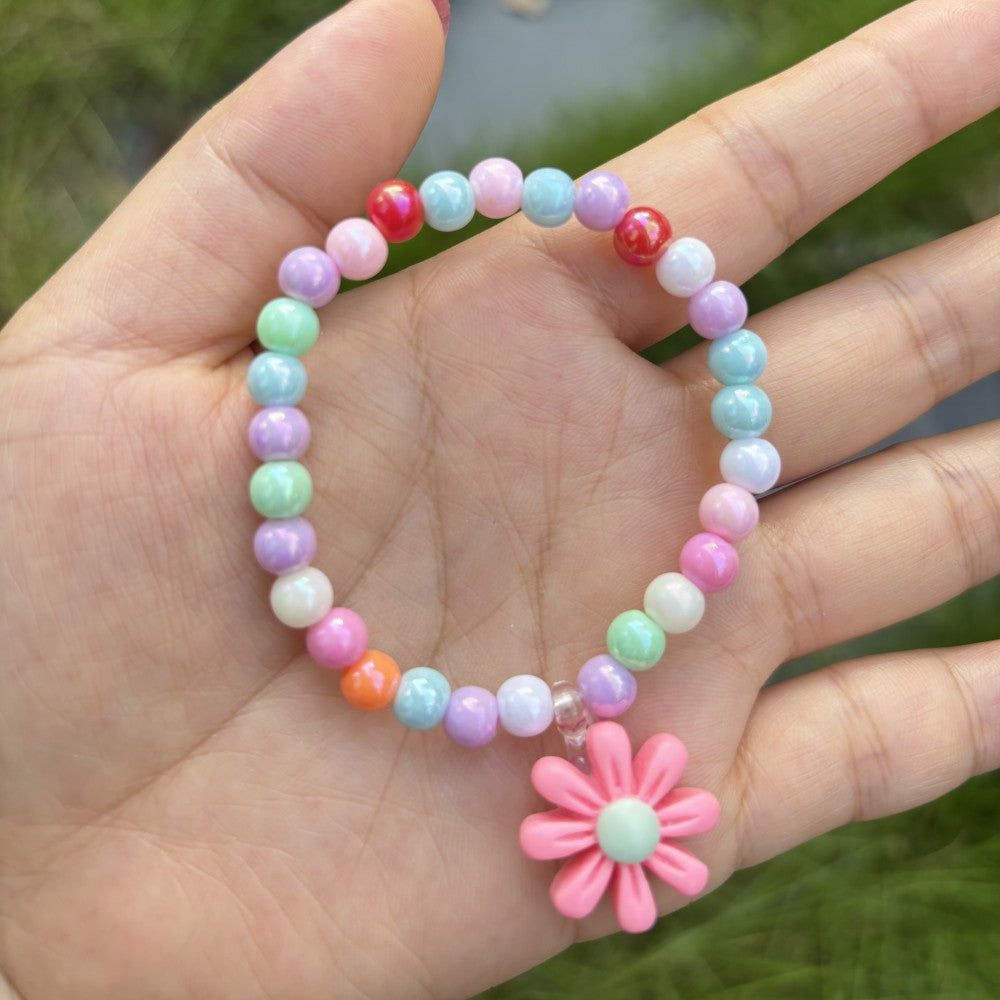 Children's Cute Colorful Acrylic Beads Plastic Stringed Bracelets
