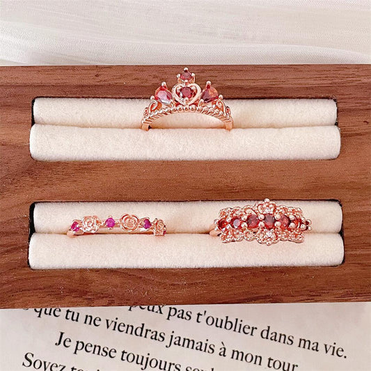 Princess Style Design Premium Personality Red Rings