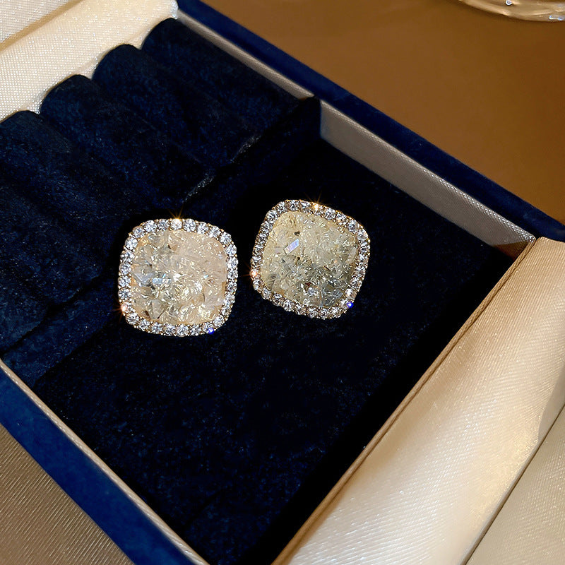 Women's Sier Needle Pearl Diamond Crystal Flower Rings