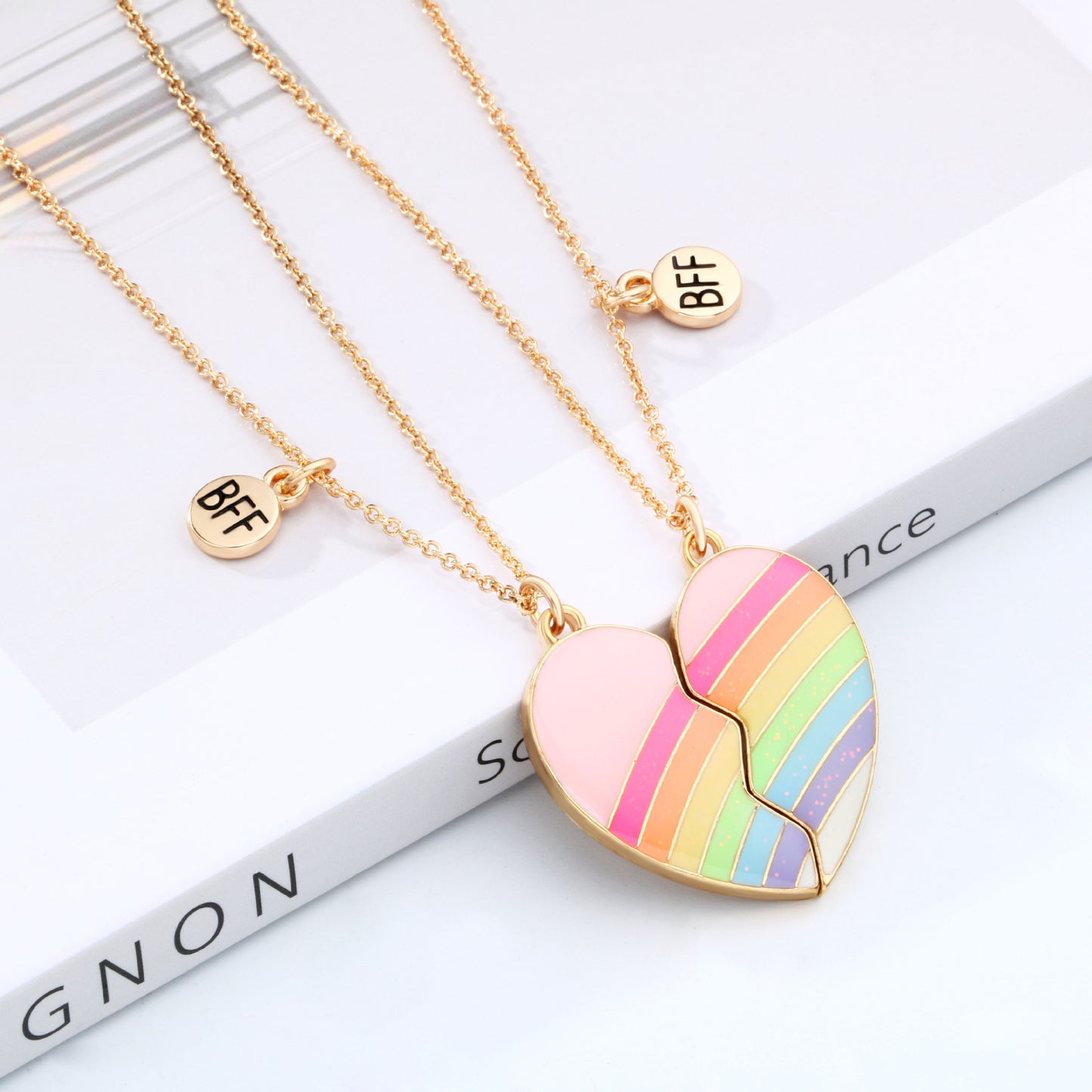 Children's Good Friend Magnetite Love Alloy Dripping Oil Necklaces