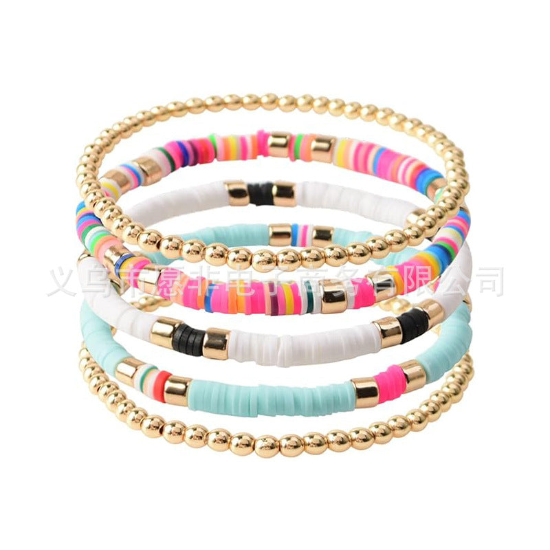 Women's Bohemian Stackable Evil Eye Polymer Clay Bracelets