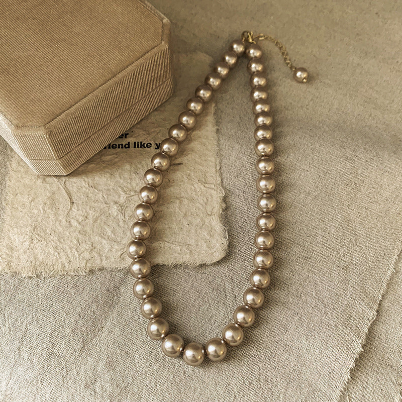 French Style Temperament Geometric Pearl Vintage Fashion High Necklaces