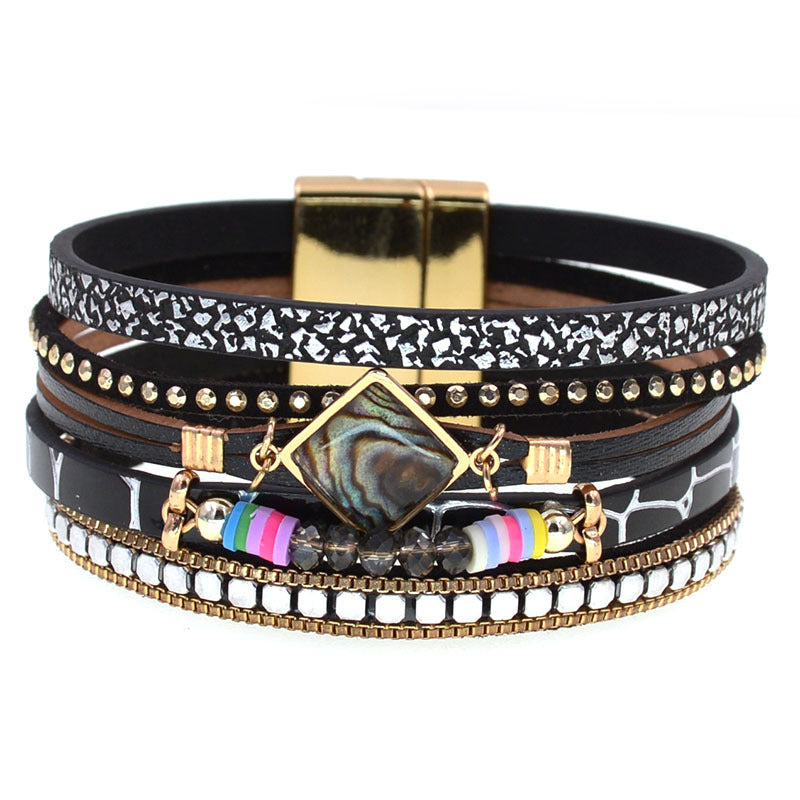 Women's High Quality Leather Fashion Zircon Accessories Bracelets