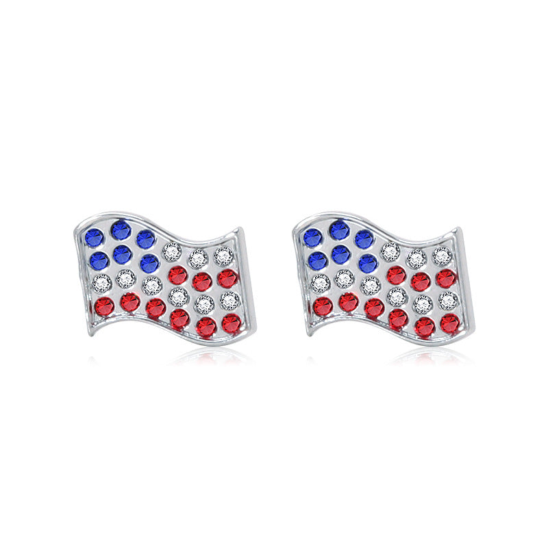 Alloy Dripping Oil Stars Stripes National Rings