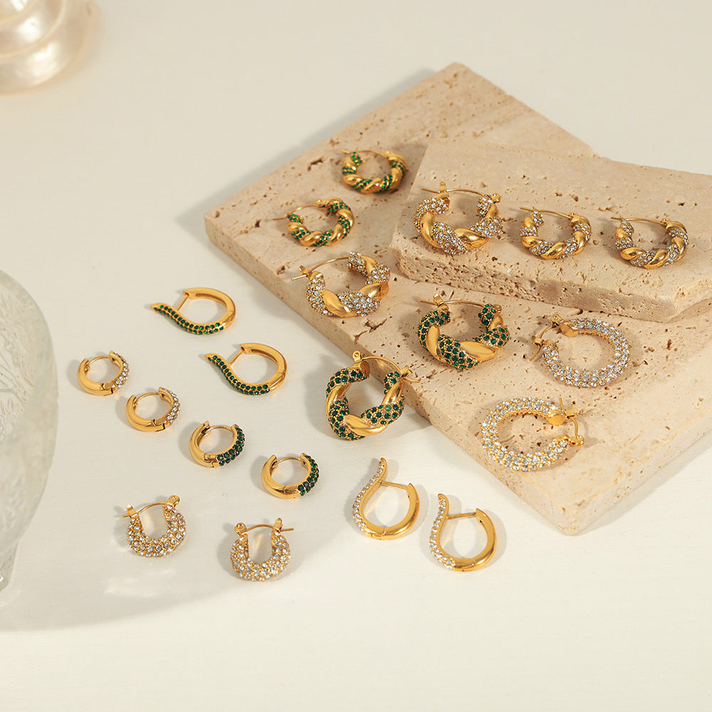 Luxury Twist Vintage Gold U-shaped Fashion Earrings