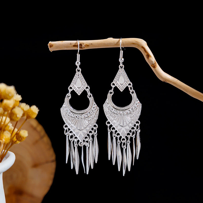 Sier Family Minority Ethnic Style Tourist Attractions Earrings