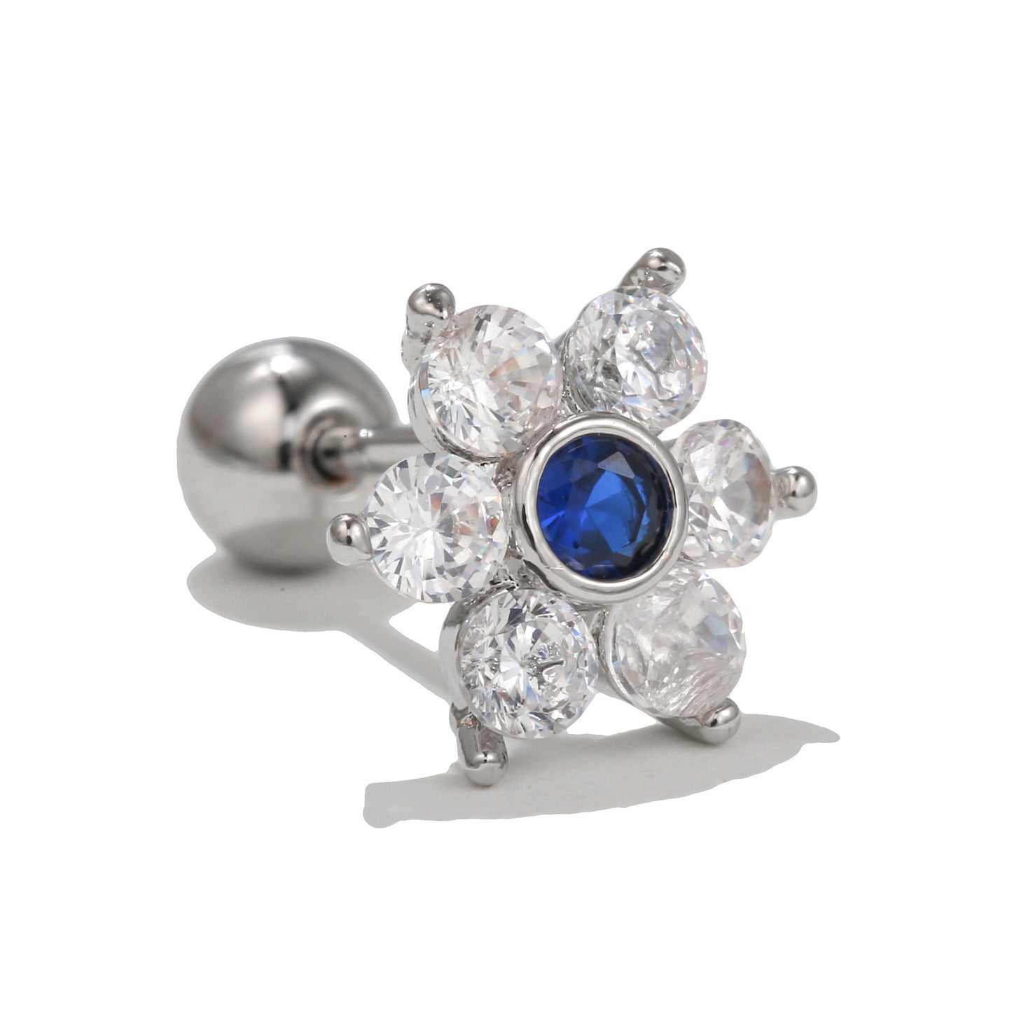 Women's Loving Heart Zircon Flower For Niche Design Ear Bone Earrings