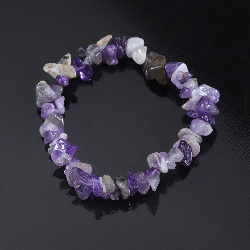 Natural Colorful Gravel Irregular Hand-woven Stretch Bracelets