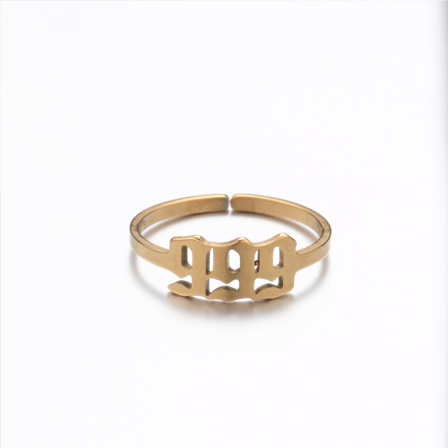 Women's & Men's Lucky Digital Angel Opening Gold Commemorative Rings