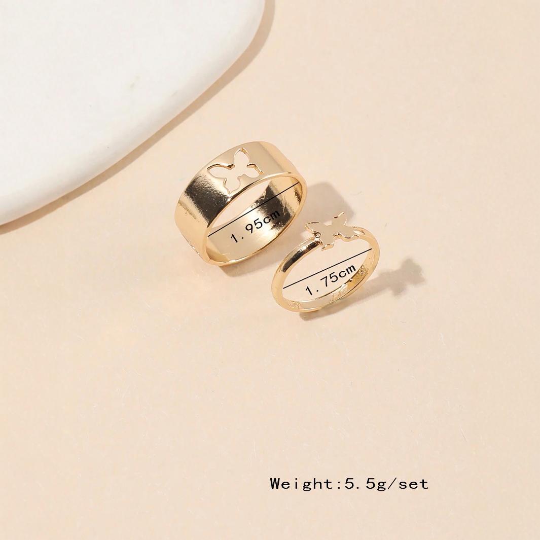 Women's Butterfly Suit Simple Cold Style Couple Love Rings