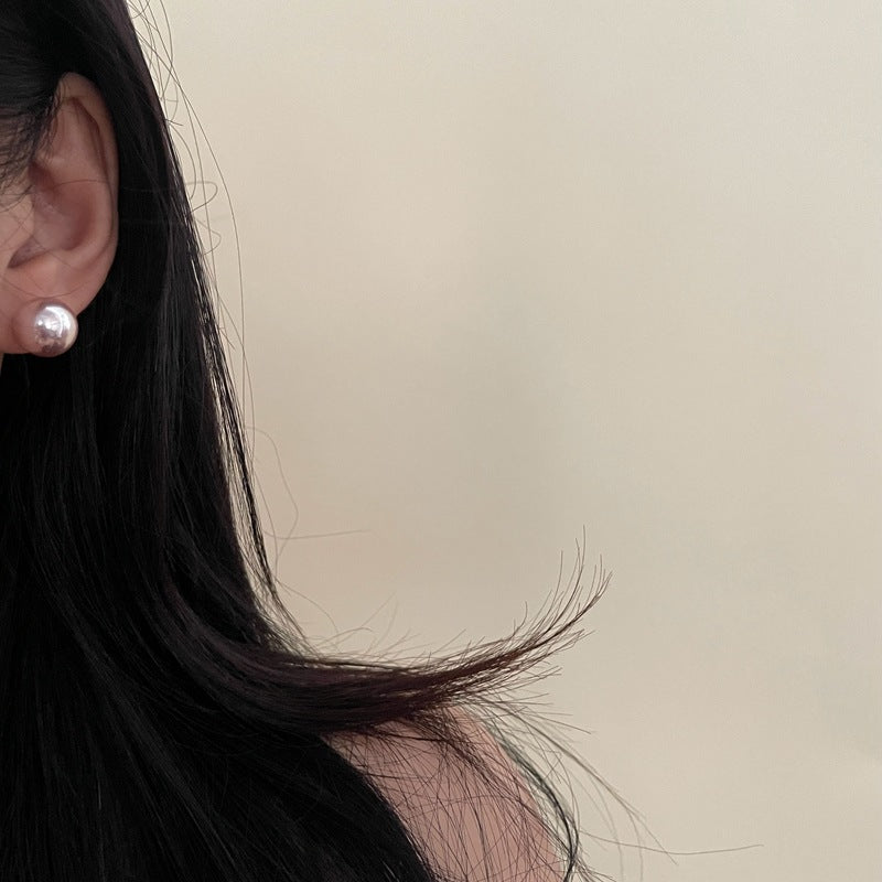 Mermaid Pink Steamed Bread Pearl Design Elegant Earrings