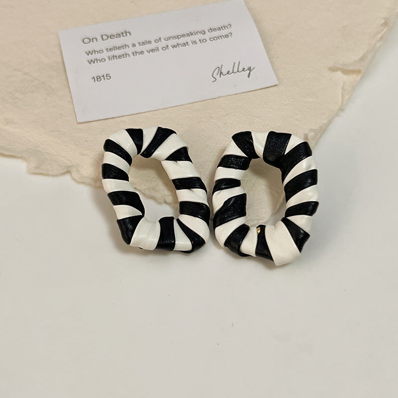 Retro Circle Zebra Print Leopard Elegant Earrings
