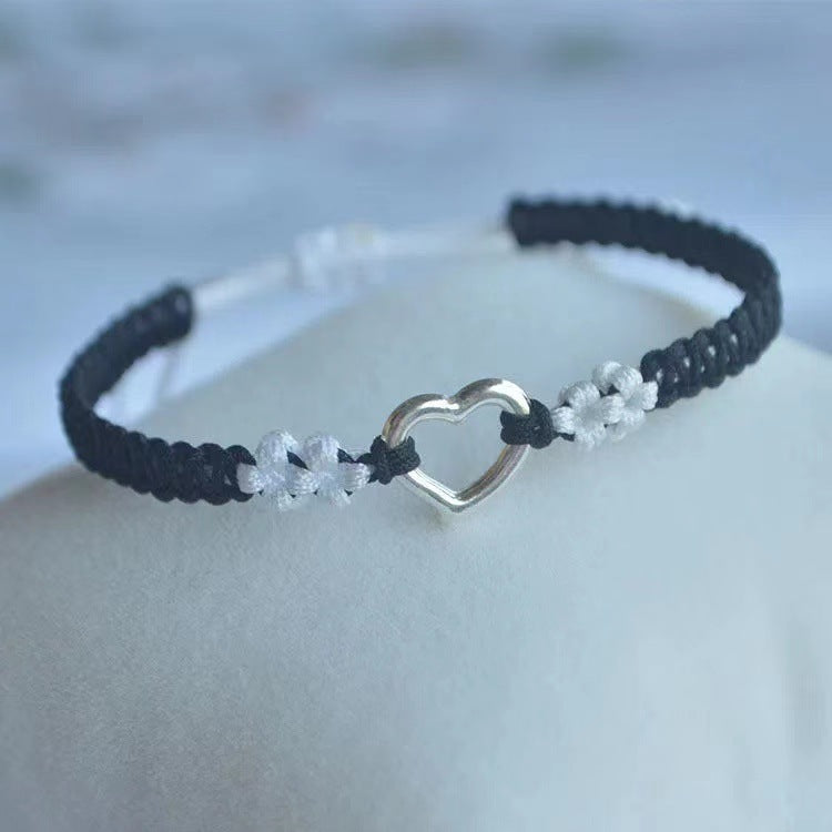 Love Peach Blossom Woven Couple Simple Bracelets