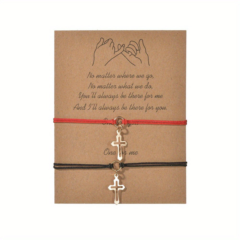 Cross Color Woven Adjustable Carrying Strap Bracelets