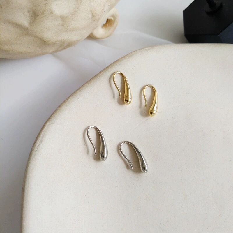 Korean Style Stainless Steel Drop-shaped Cold Niche Design Earrings