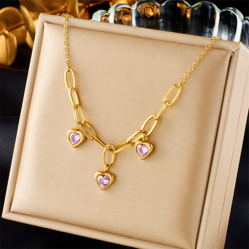 Fashion Minority Design Retro Diamonds Love Necklaces